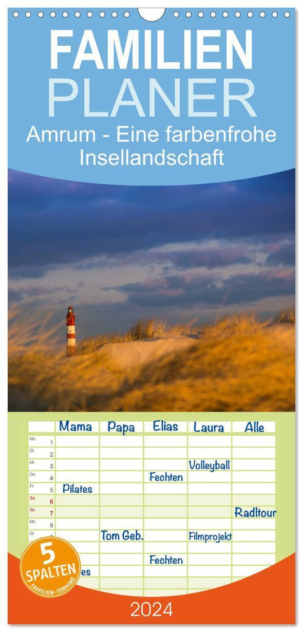 Cover: 9783383076732 | Familienplaner 2024 - Amrum - Eine farbenfrohe Insellandschaft mit...