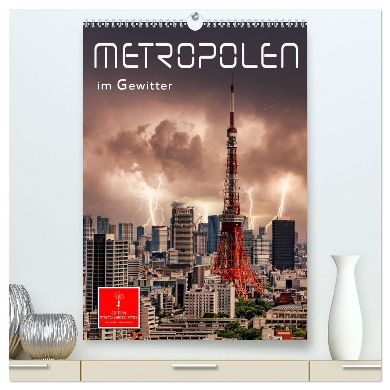 Cover: 9783435889594 | Metropolen im Gewitter (hochwertiger Premium Wandkalender 2025 DIN...