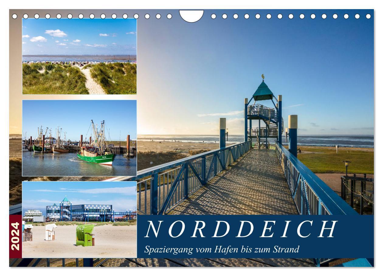 Cover: 9783383031458 | Norddeich Spaziergang vom Hafen bis zum Strand (Wandkalender 2024...