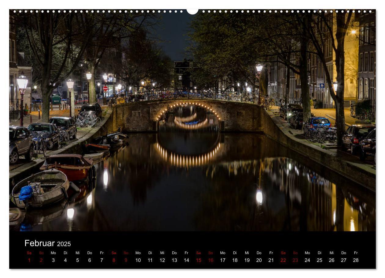 Bild: 9783435446117 | Nacht über Amsterdam (hochwertiger Premium Wandkalender 2025 DIN A2...