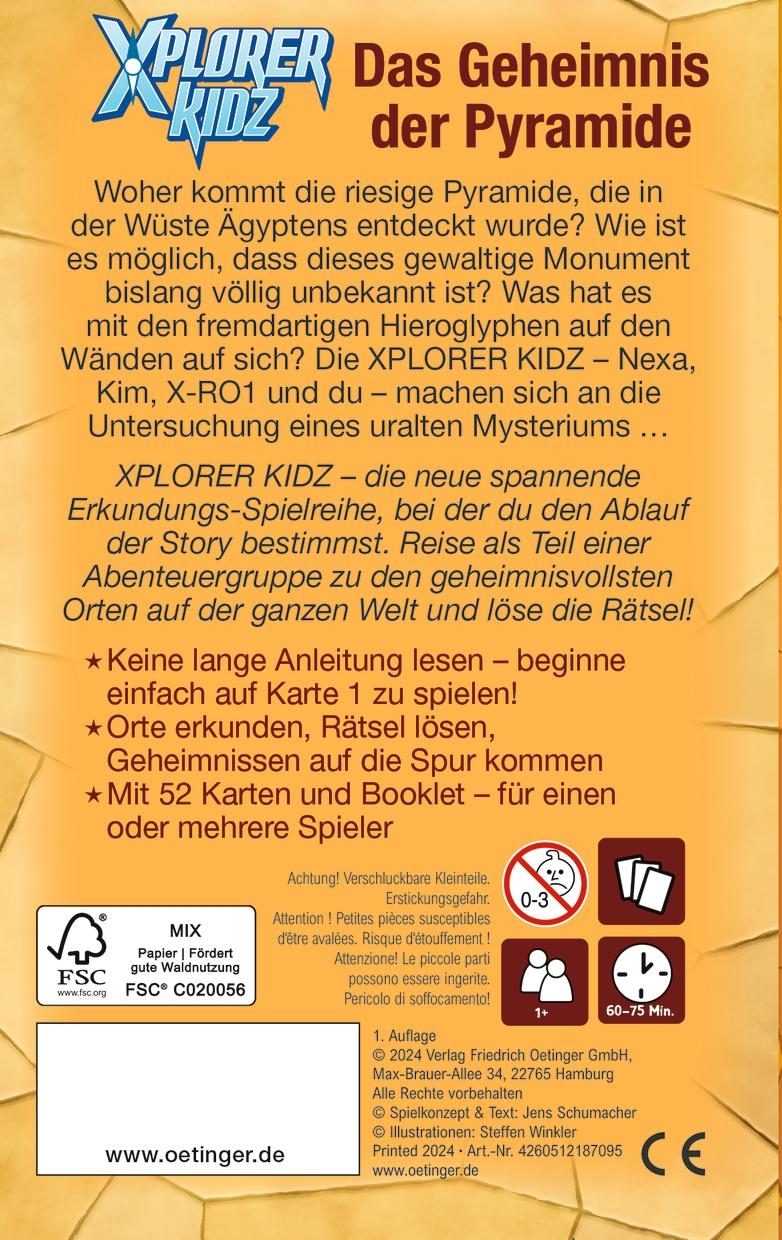 Rückseite: 4260512187095 | Xplorer Kidz. Das Geheimnis der Pyramide | Jens Schumacher | Spiel