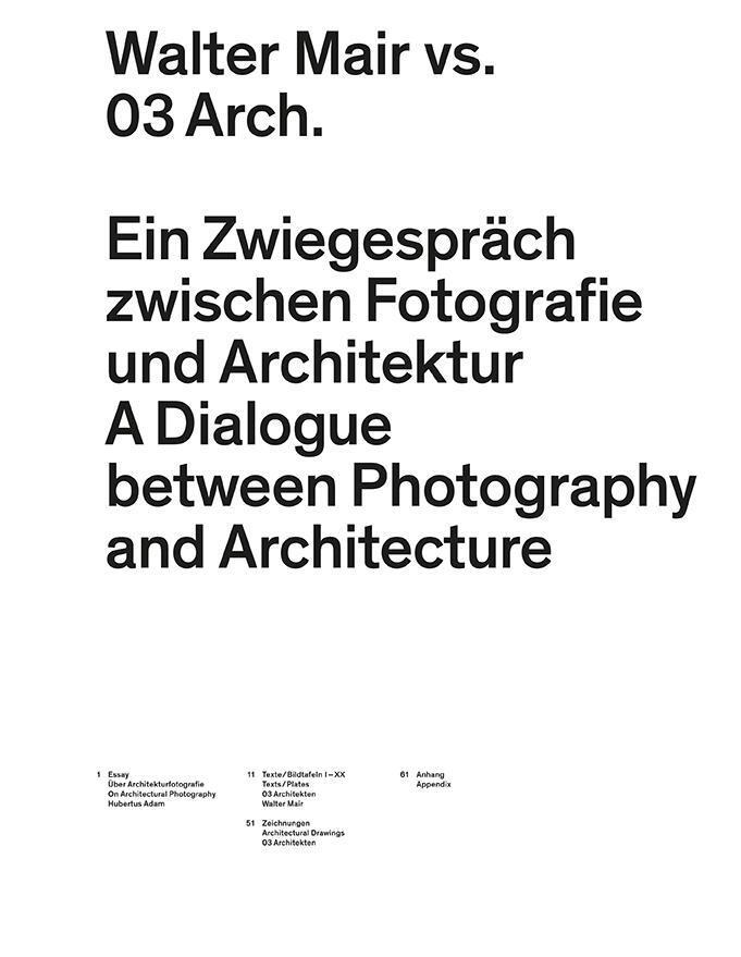 Cover: 9783906027388 | Walter Mair vs.03 Arch. | Taschenbuch | 60 S. | Deutsch | 2013