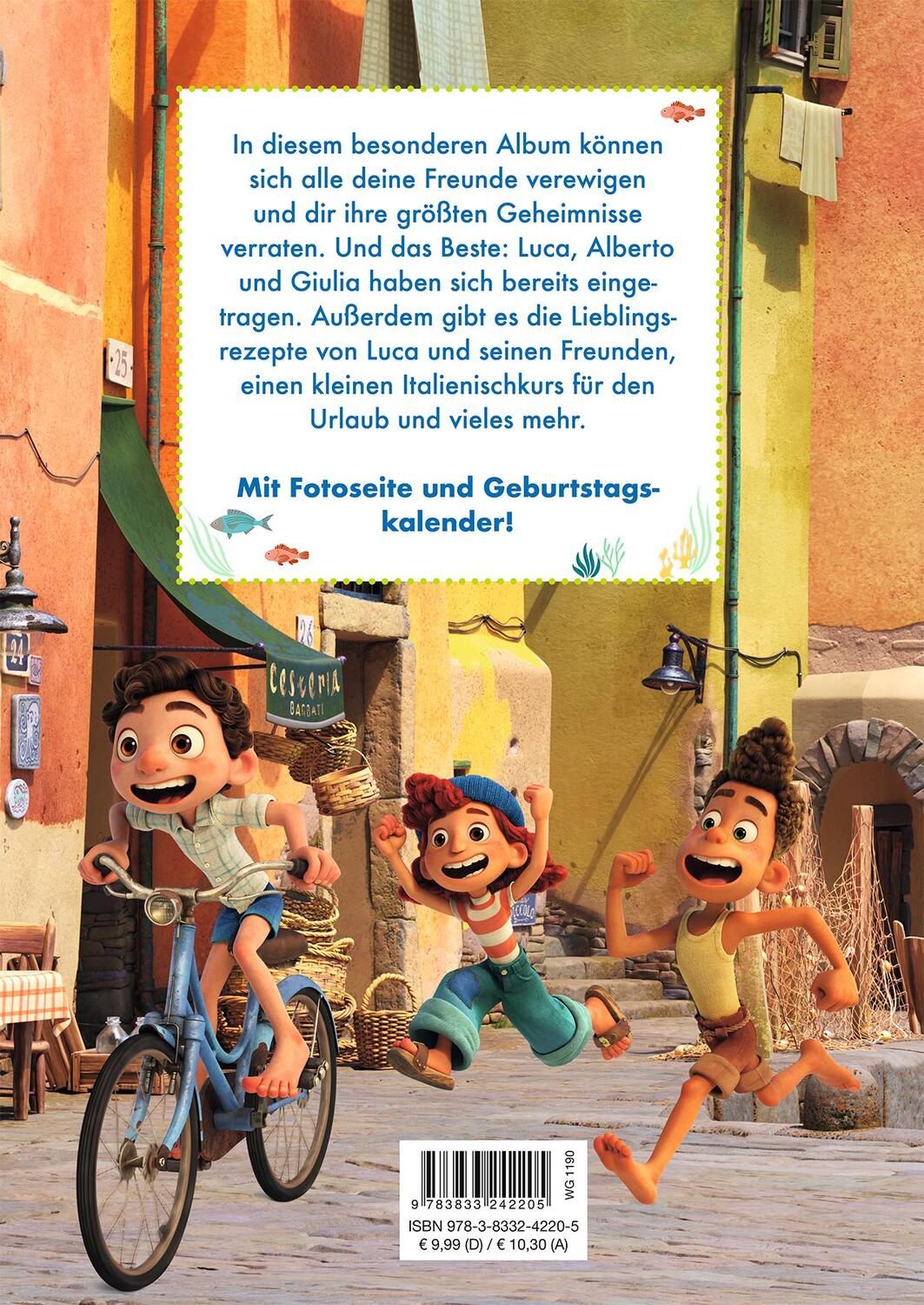 Rückseite: 9783833242205 | Disney Pixar Luca: Mein Freundebuch | Freundebuch | Buch | 72 S.