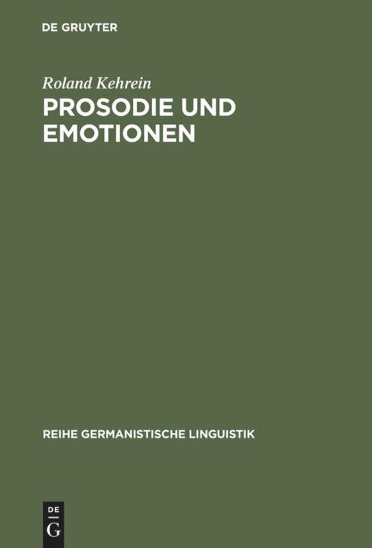 Cover: 9783484312319 | Prosodie und Emotionen | Roland Kehrein | Buch | ISSN | XII | Deutsch