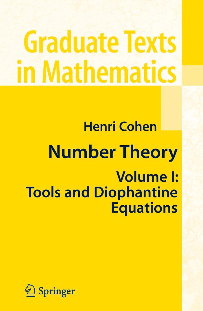 Cover: 9781441923905 | Number Theory | Volume I: Tools and Diophantine Equations | Cohen