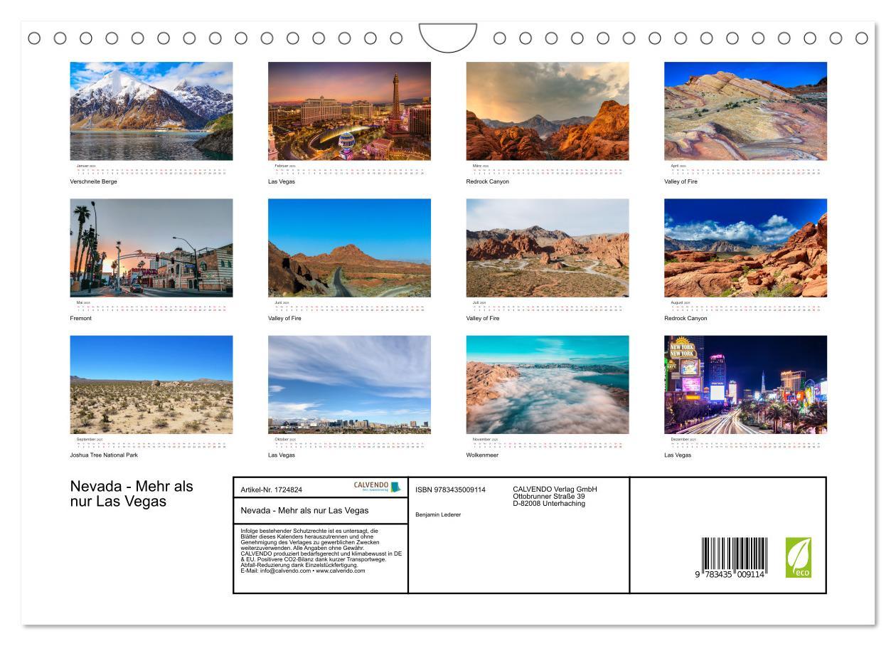 Bild: 9783435009114 | Nevada - Mehr als nur Las Vegas (Wandkalender 2025 DIN A4 quer),...