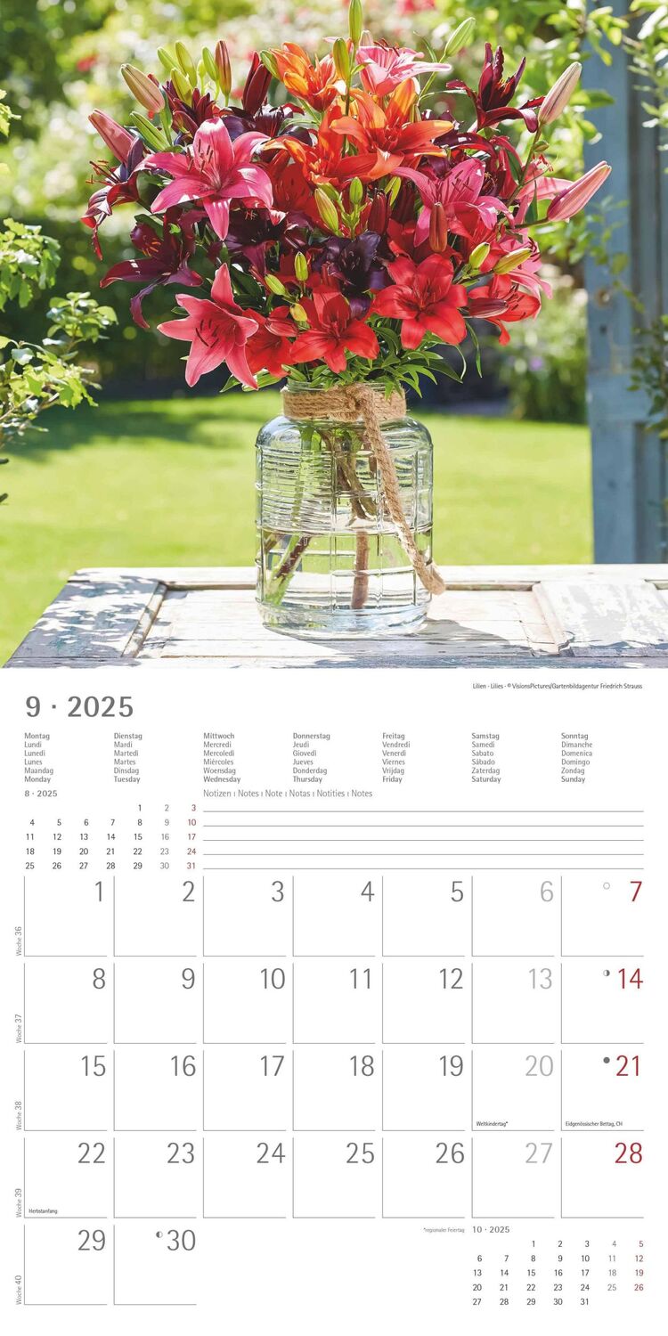 Bild: 4251732340612 | Blumen 2025 - Broschürenkalender 30x30 cm (30x60 geöffnet) -...