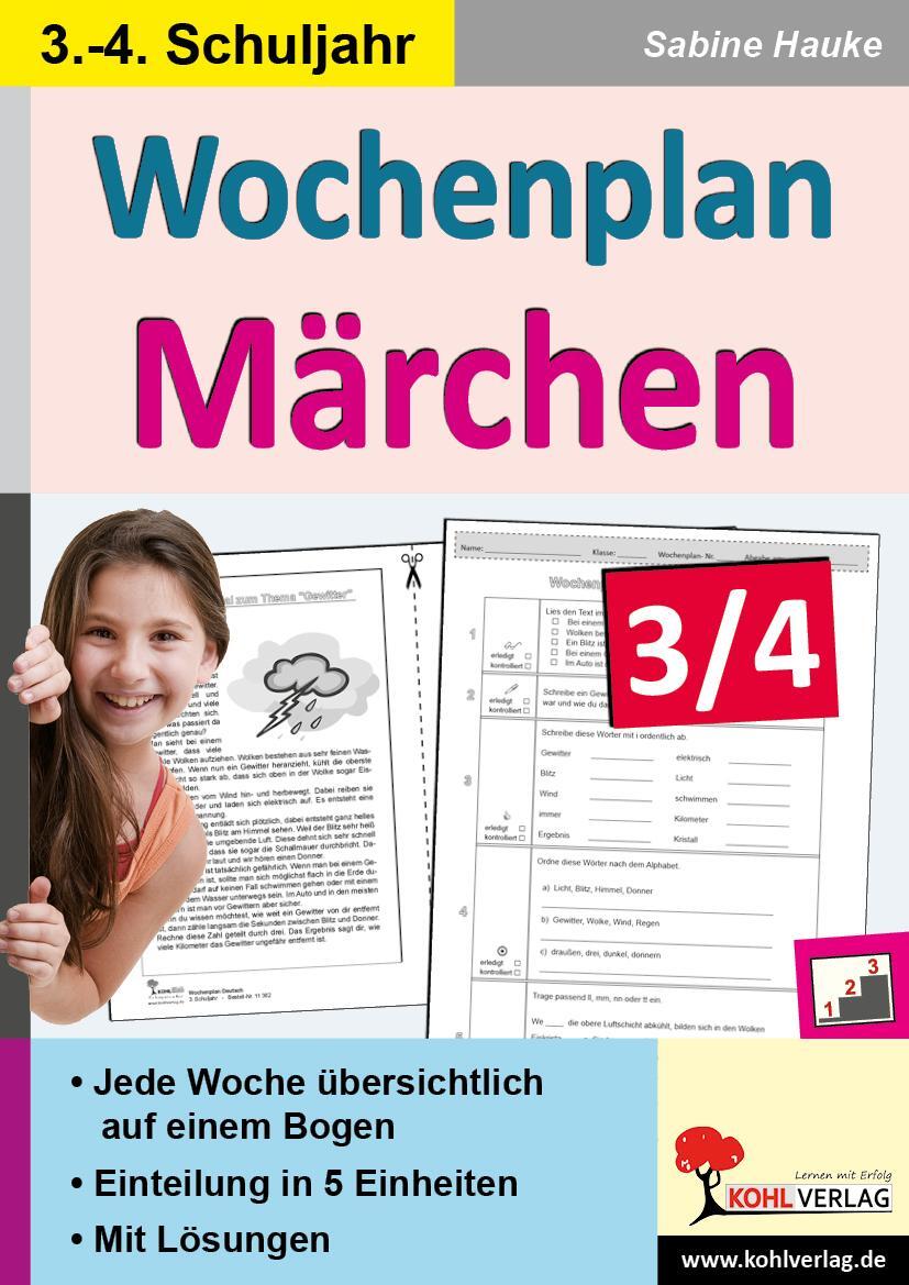 Cover: 9783956868221 | Wochenplan Märchen 3/4 | Kopiervorlagen zum Einsatz im 3.-4. Schuljahr