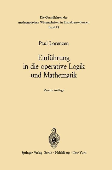 Cover: 9783642865190 | Einführung in die operative Logik und Mathematik | Paul Lorenzen