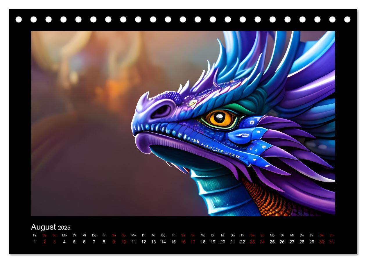 Bild: 9783383881589 | Phantasievolle Welt der Drachen (Tischkalender 2025 DIN A5 quer),...