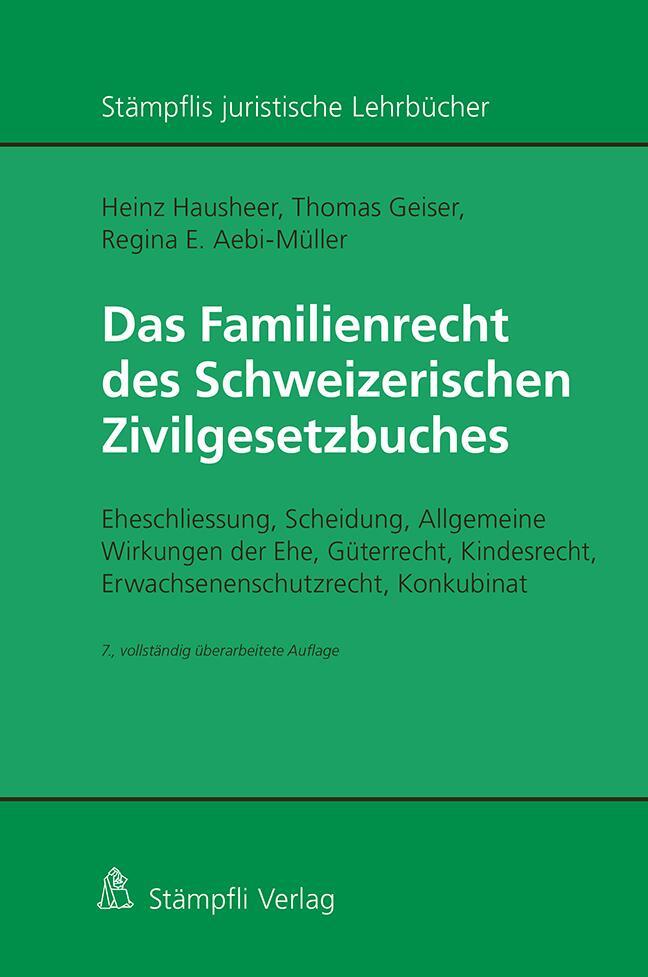 Cover: 9783727226380 | Das Familienrecht des Schweizerischen Zivilgesetzbuches | Buch | 2022