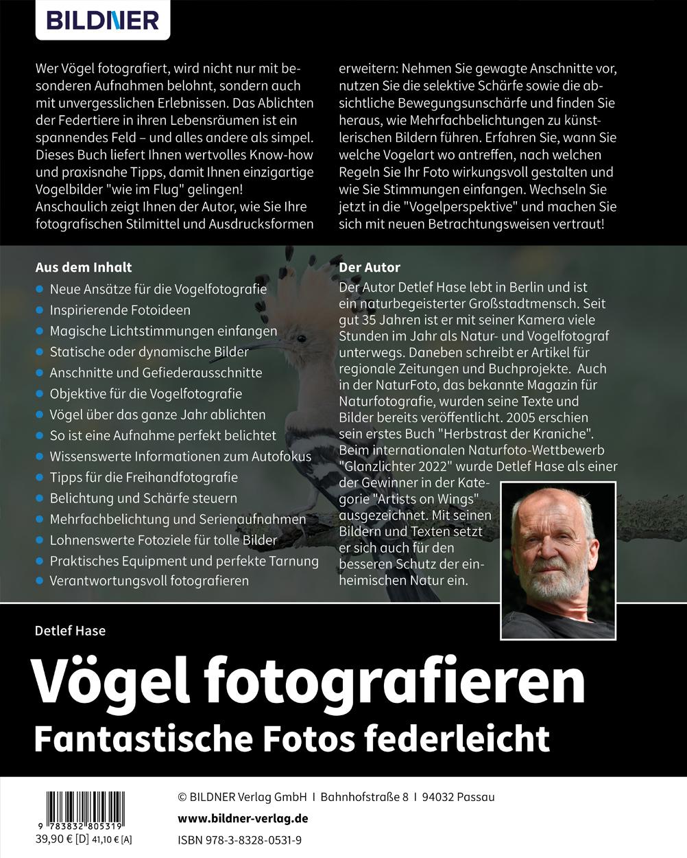 Rückseite: 9783832805319 | Vögel fotografieren | Fantastische Fotos federleicht | Hase Detlef