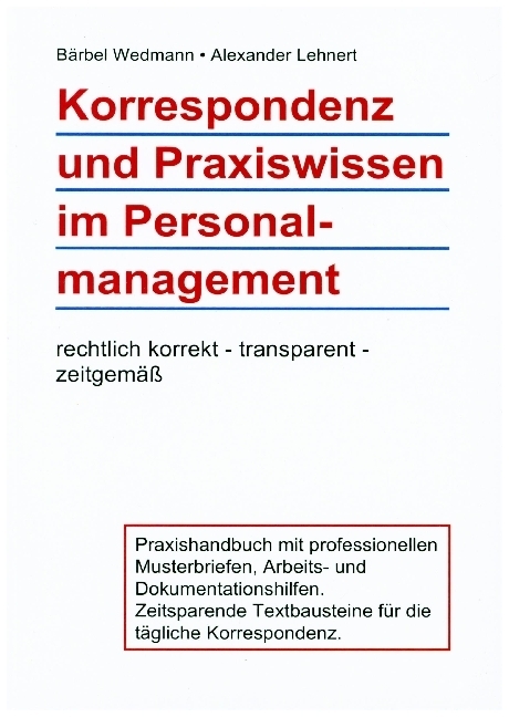 Cover: 9783962291495 | Korrespondenz und Praxiswissen im Personalmanagement | Wedmann (u. a.)