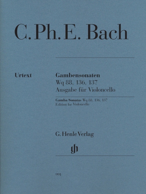 Cover: 9790201809915 | Carl Philipp Emanuel Bach - Gambensonaten Wq 88, 136, 137 | Buch