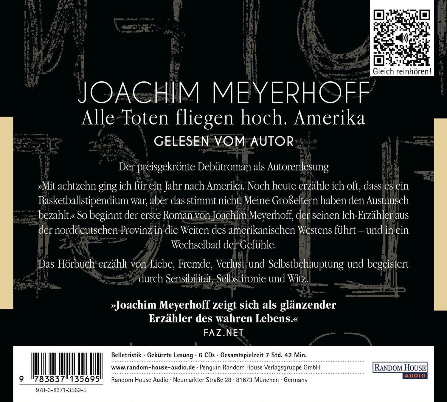 Bild: 9783837135695 | Alle Toten fliegen hoch - Amerika | Joachim Meyerhoff | Audio-CD