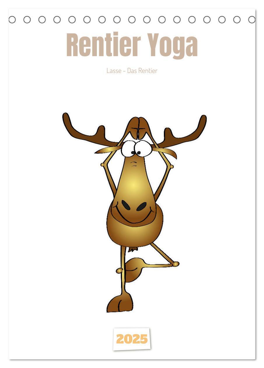 Cover: 9783435853120 | Rentier Yoga (Tischkalender 2025 DIN A5 hoch), CALVENDO Monatskalender