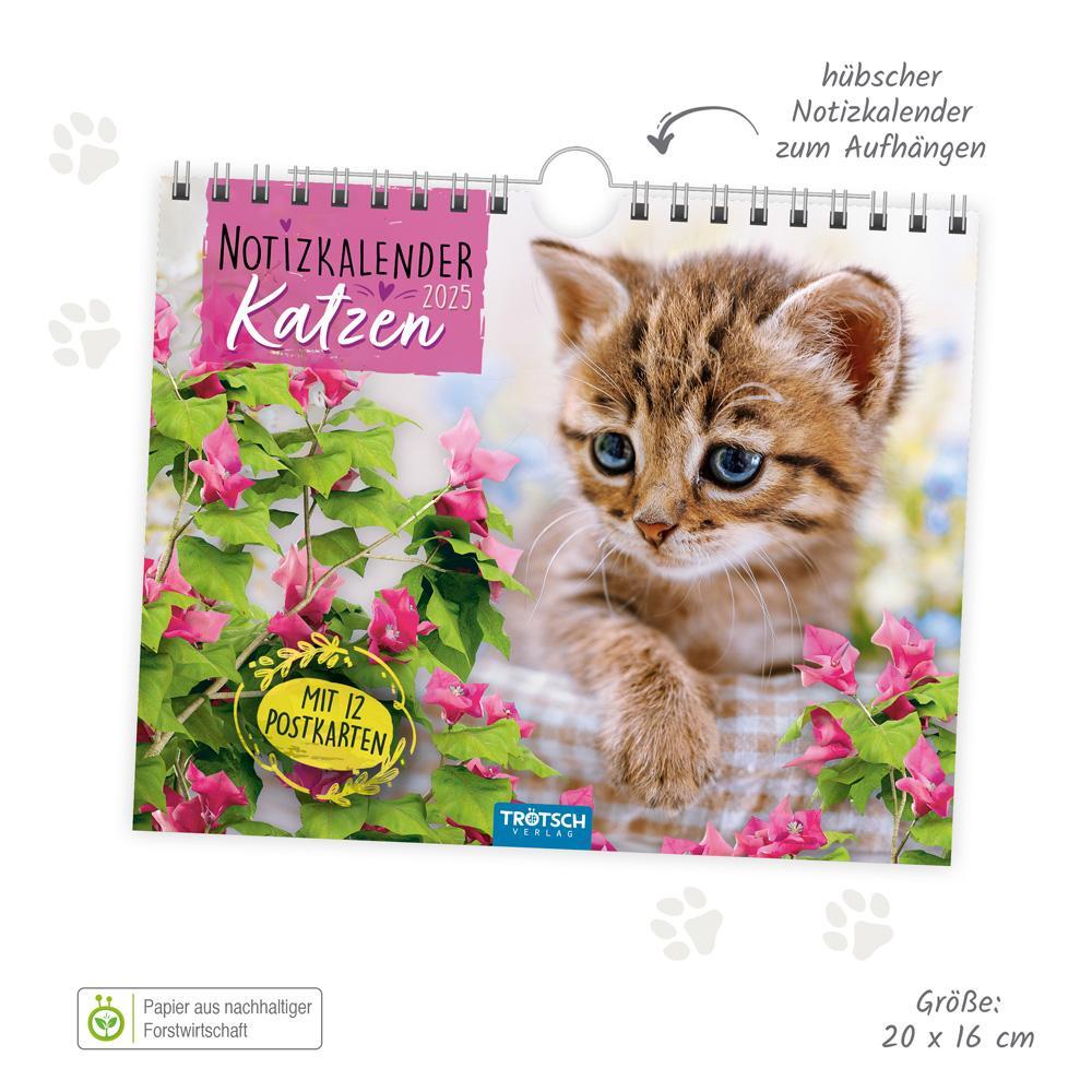 Bild: 9783988022493 | Trötsch Notizkalender Querformat Notizkalender Katzen 2025 mit 12...