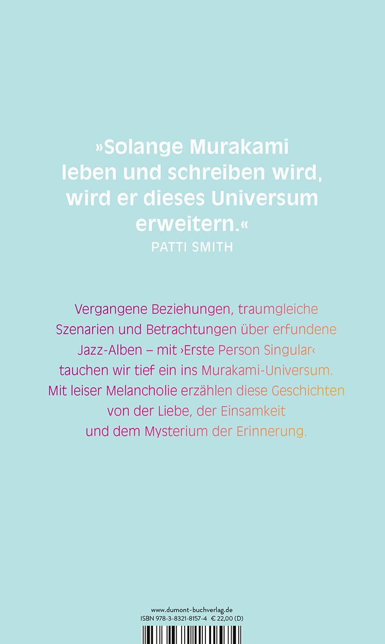 Rückseite: 9783832181574 | Erste Person Singular | Haruki Murakami | Buch | 218 S. | Deutsch