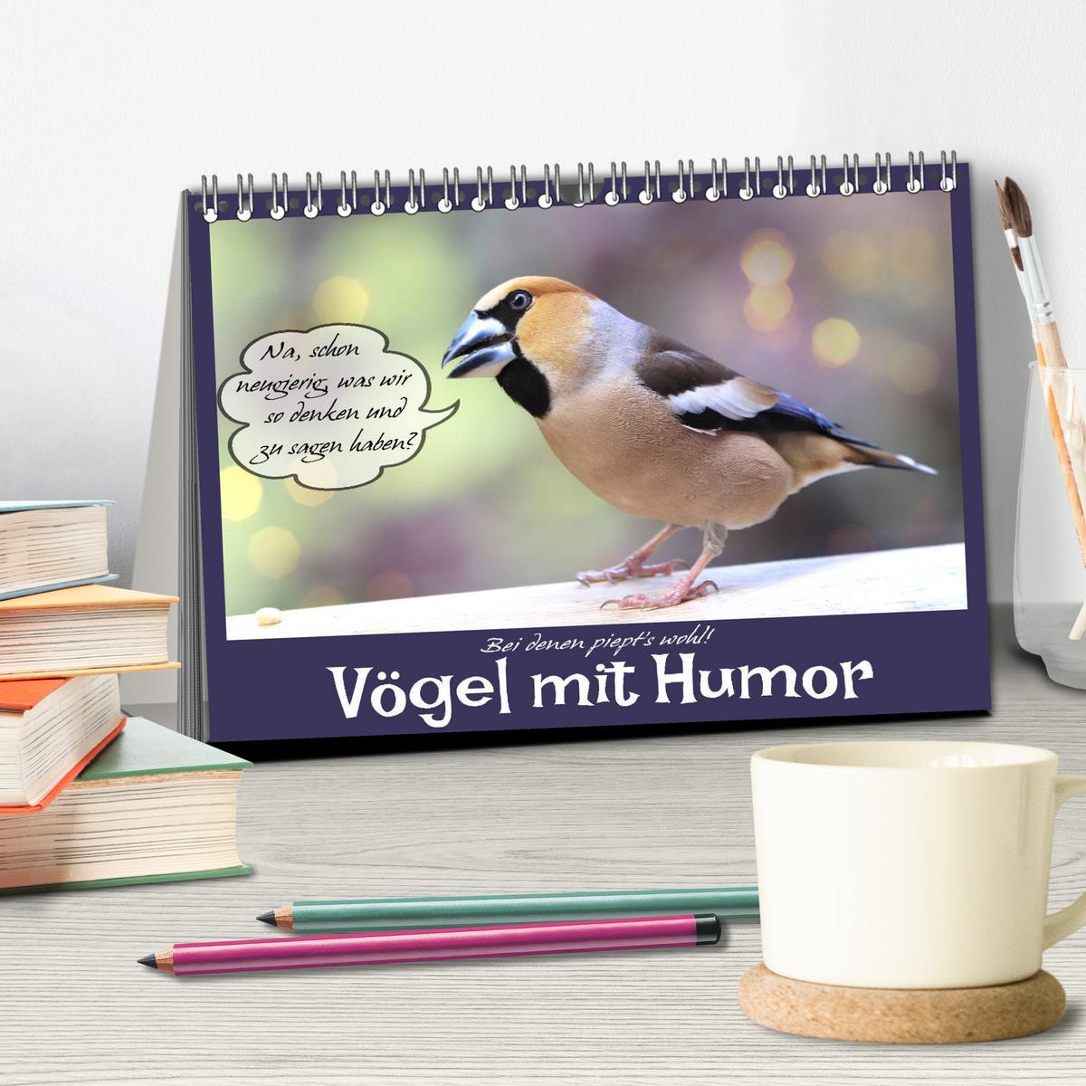 Bild: 9783435113446 | Vögel mit Humor (Tischkalender 2025 DIN A5 quer), CALVENDO...