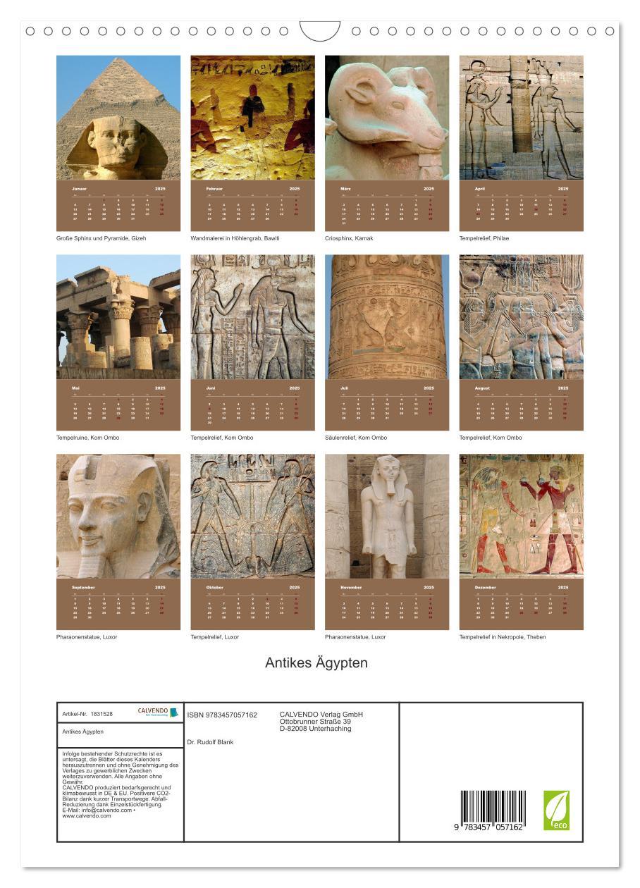 Bild: 9783457057162 | Antikes Ägypten (Wandkalender 2025 DIN A3 hoch), CALVENDO...