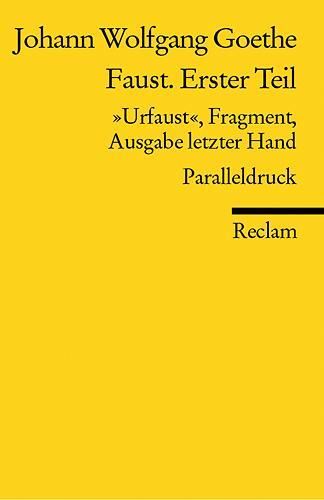 Cover: 9783150183557 | Faust. Erster Teil | Johann Wolfgang von Goethe | Taschenbuch | 2005
