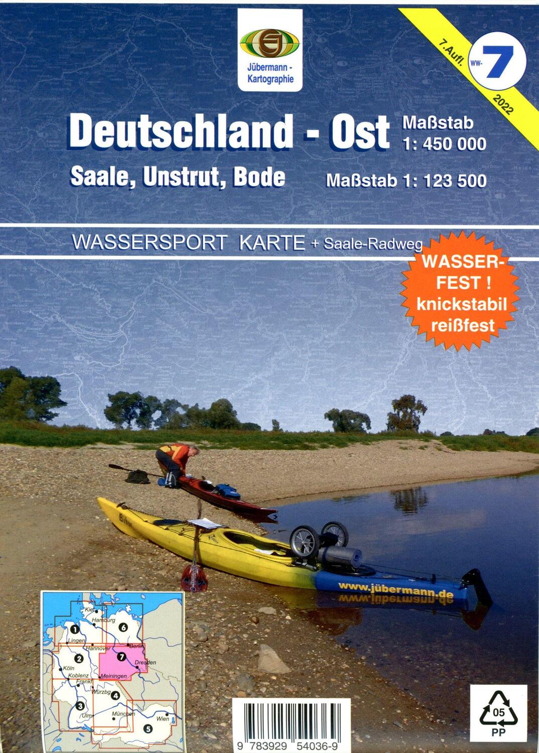 Cover: 9783929540369 | Wassersport-Wanderkarte 07. Deutschland Ost für Kanu- und Rudersport
