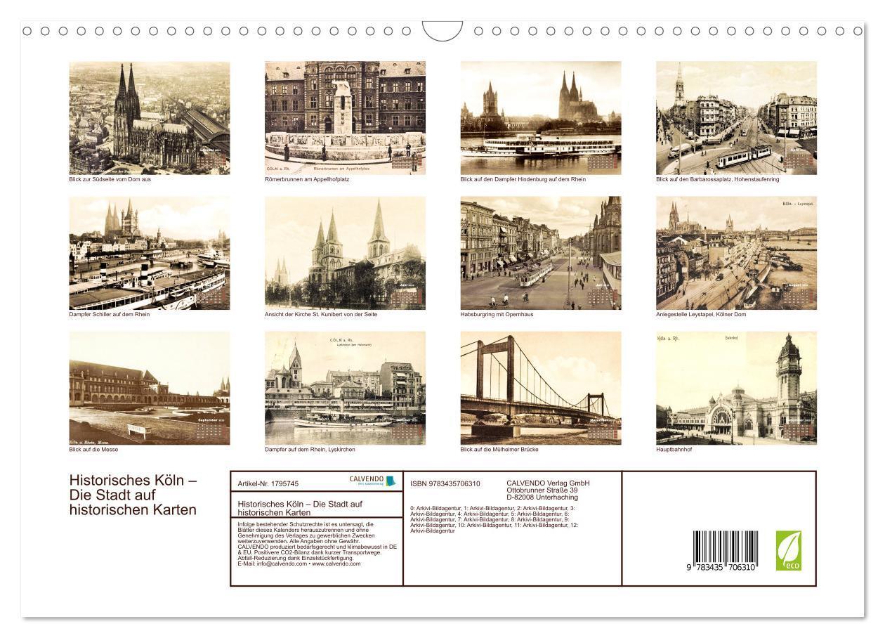 Bild: 9783435706310 | Historisches Köln ¿ Die Stadt auf historischen Karten (Wandkalender...