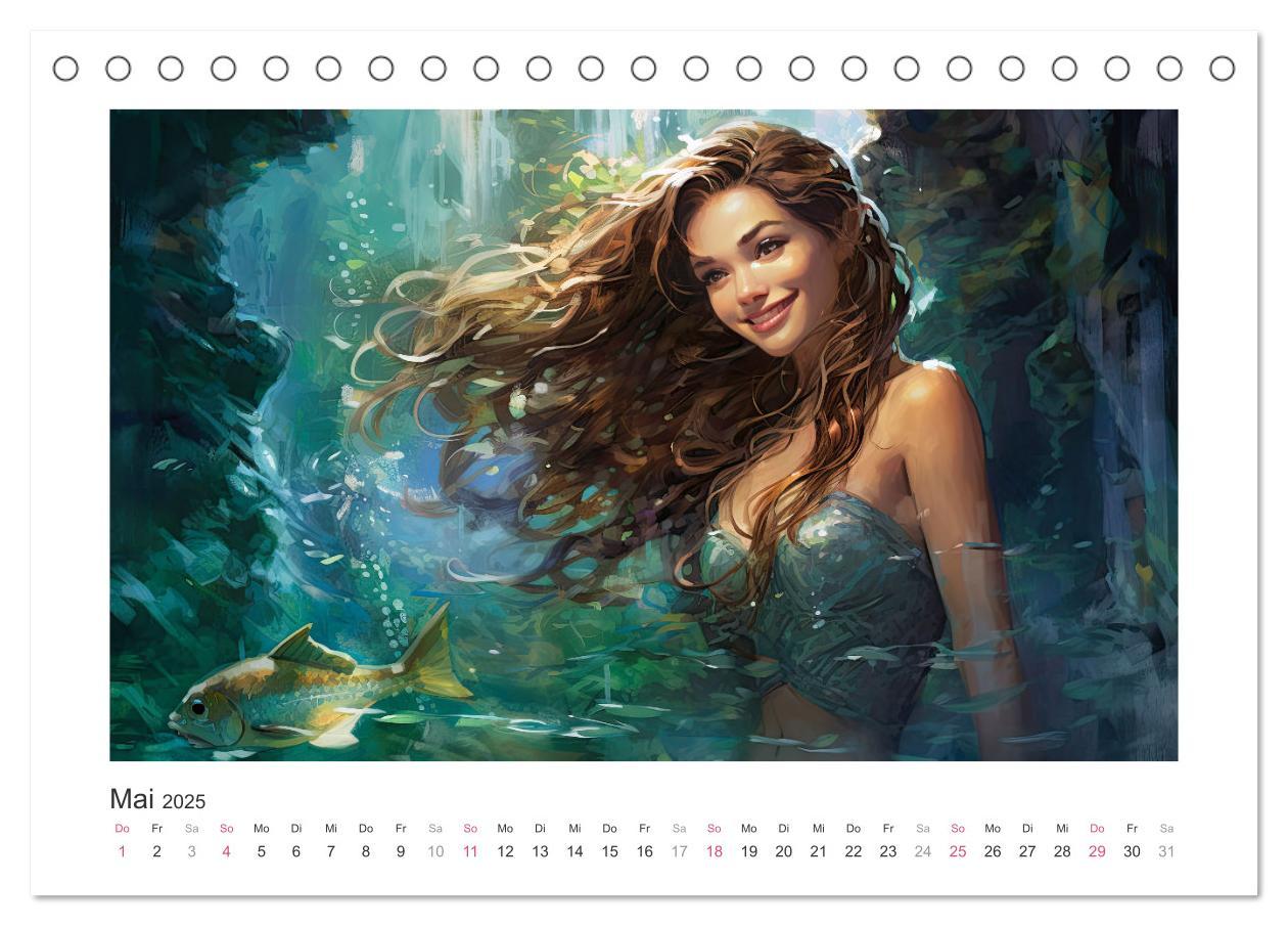 Bild: 9783383892370 | Liebliche Meerjungfrauen (Tischkalender 2025 DIN A5 quer), CALVENDO...