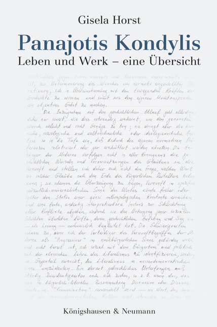 Cover: 9783826068171 | Panajotis Kondylis | Leben und Werk - eine Übersicht | Gisela Horst