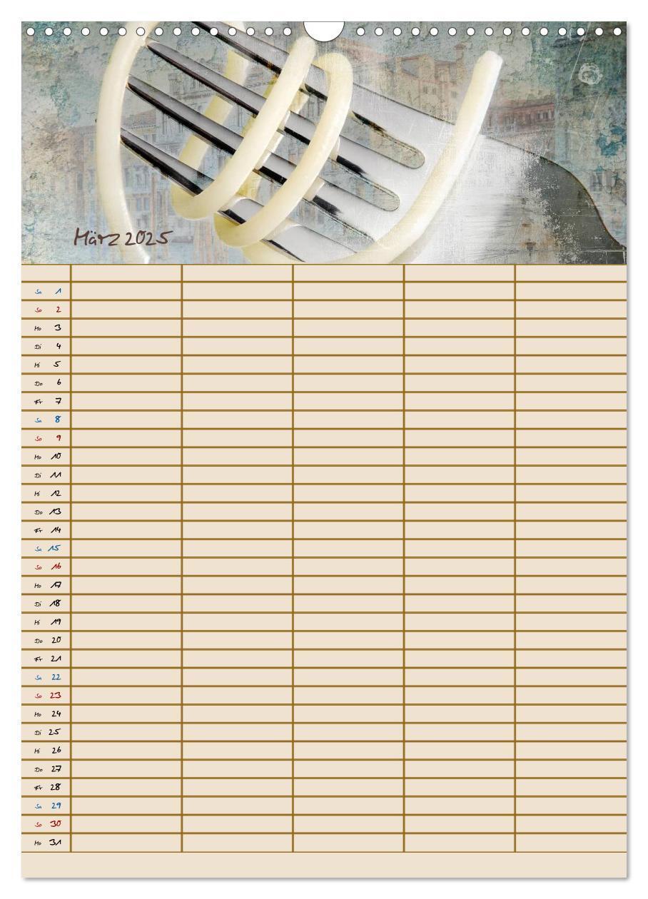 Bild: 9783435990832 | Italienische Küche mit Familienplaner (Wandkalender 2025 DIN A3...