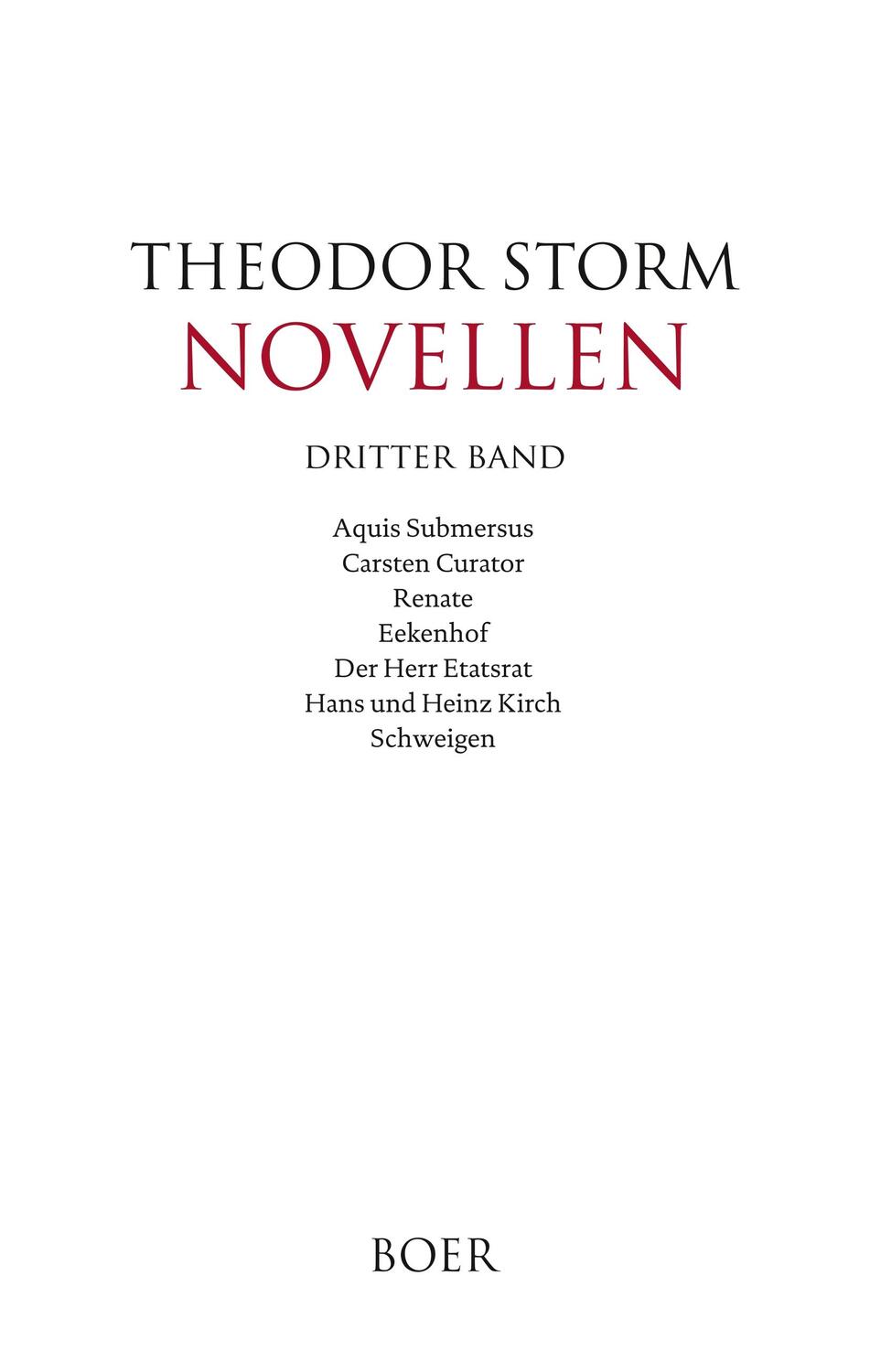 Cover: 9783966620192 | Novellen dritter Band | Theodor Storm | Buch | 432 S. | Deutsch | 2019