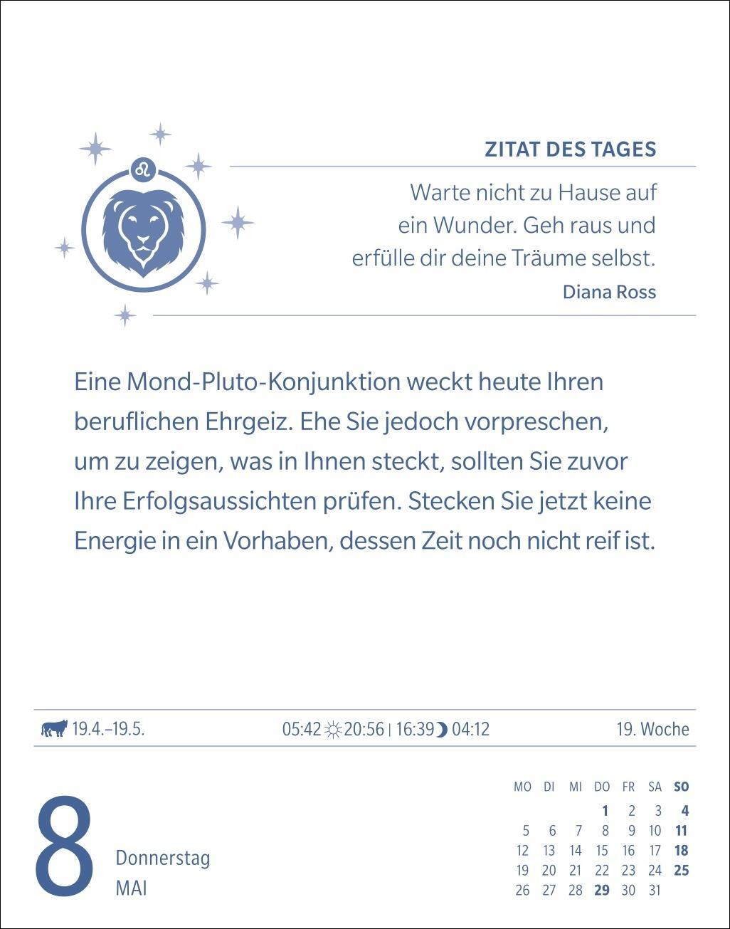 Bild: 9783840033711 | Löwe Sternzeichenkalender 2025 - Tagesabreißkalender - Ihr Horoskop...