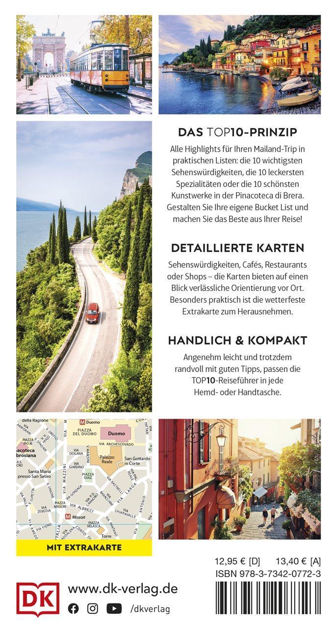 Rückseite: 9783734207723 | TOP10 Reiseführer Mailand &amp; Oberitalienische Seen | DK Verlag - Reise