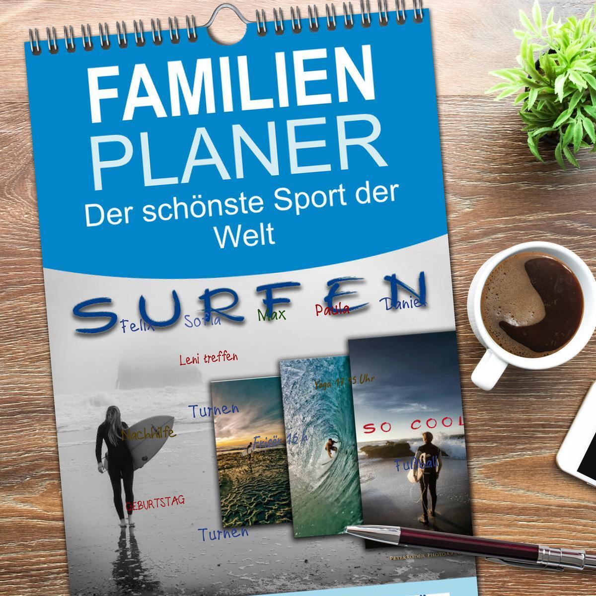 Bild: 9783457122884 | Familienplaner 2025 - Surfen - so cool mit 5 Spalten (Wandkalender,...