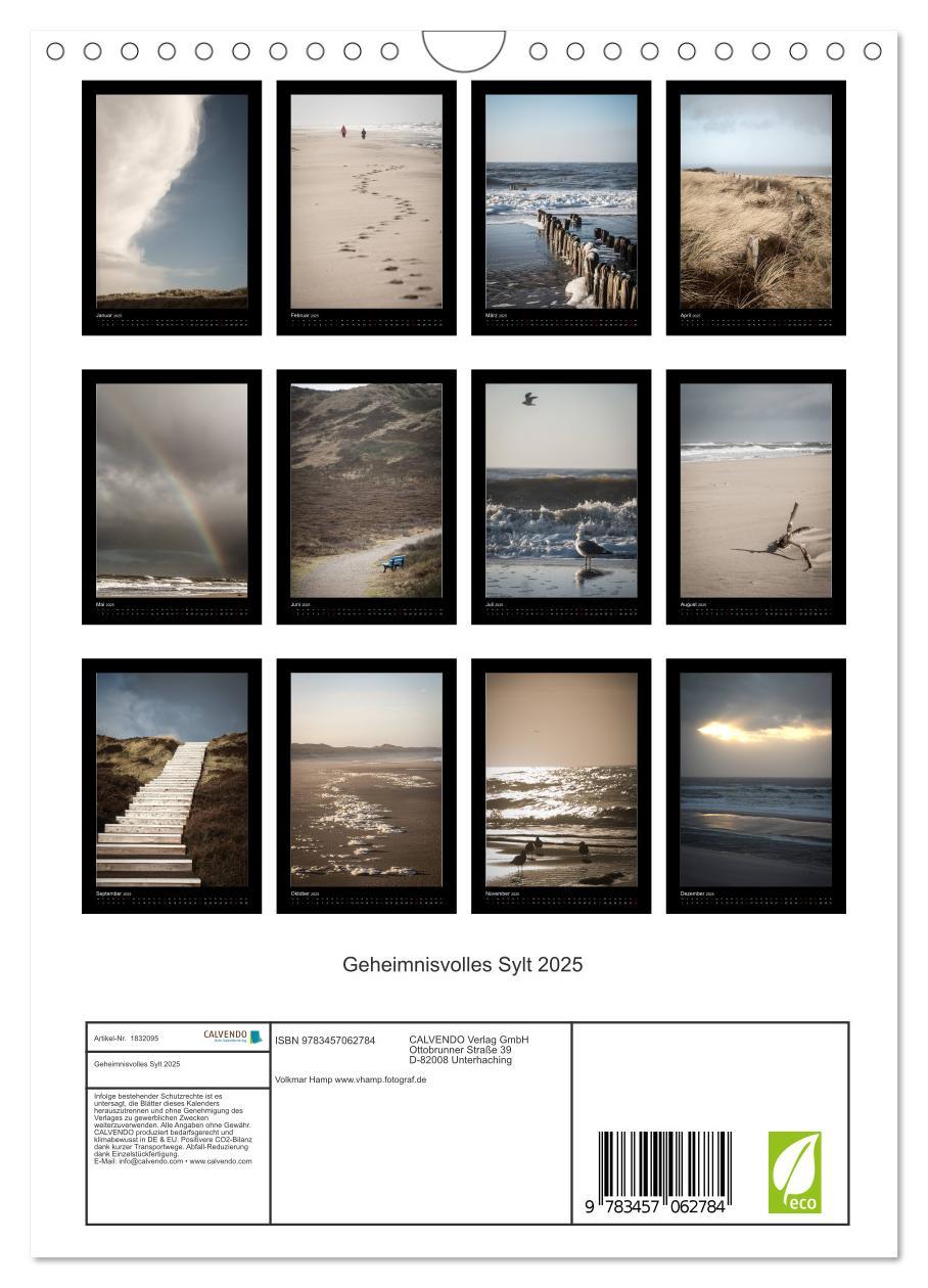 Bild: 9783457062784 | Geheimnisvolles Sylt 2025 (Wandkalender 2025 DIN A4 hoch), CALVENDO...