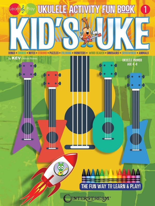 Cover: 9781574243314 | Kid's Uke - Ukulele Activity Fun Book | Kev's Learn &amp; Play Series