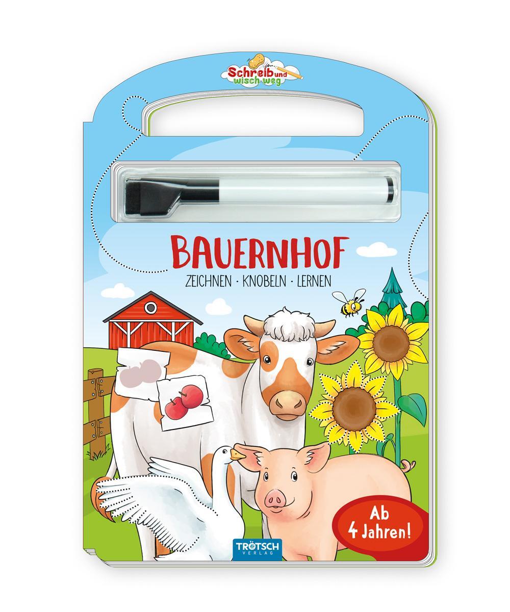 Cover: 9783965525412 | Trötsch Pappenbuch Schreib und wisch weg Pappenbuch Bauernhof | Verlag
