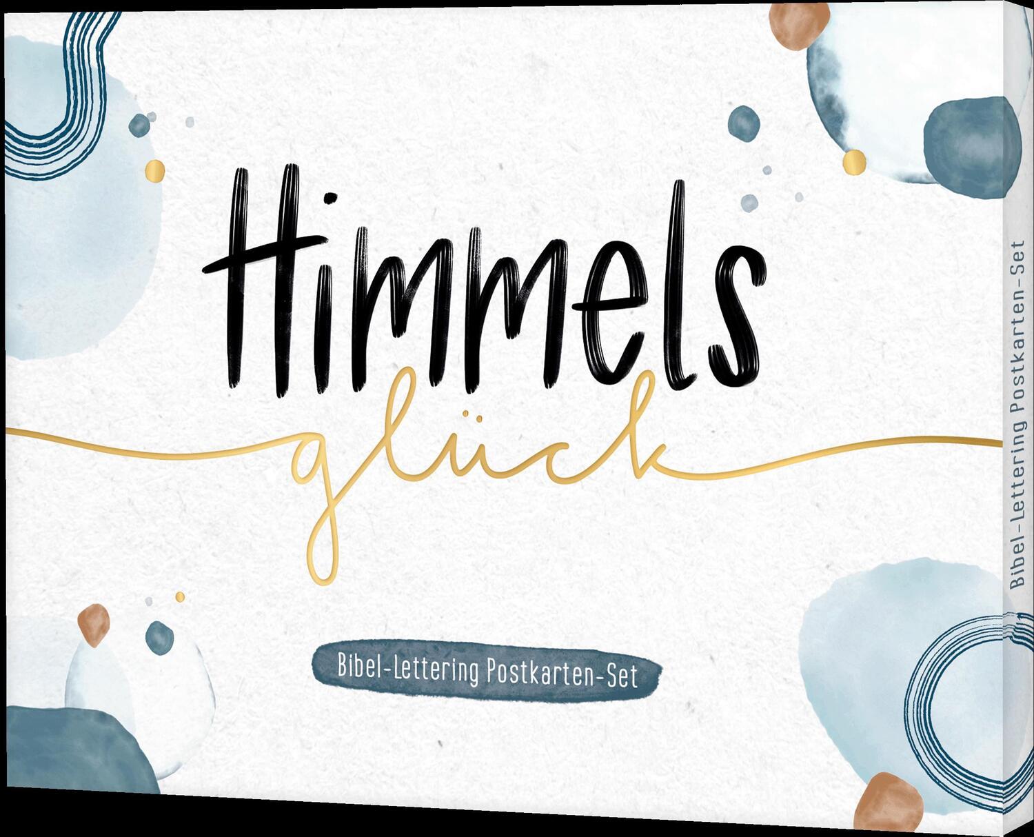 Cover: 4250222917181 | Himmelsglück | Bibel-Lettering Postkarten-Set | Annika Mengel | Box