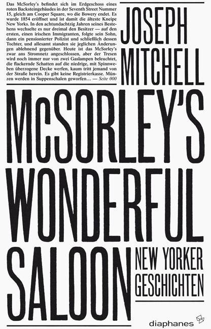Cover: 9783037341414 | McSorleys Wonderful Saloon | New Yorker Geschichten, Literatur | Buch
