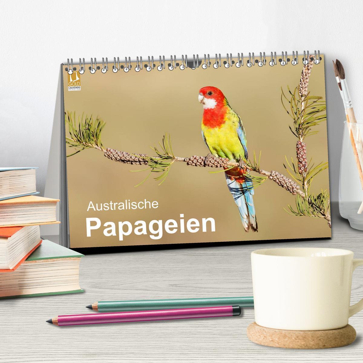 Bild: 9783435612239 | Australische Papageien (Tischkalender 2025 DIN A5 quer), CALVENDO...