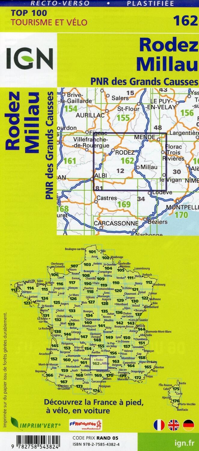 Bild: 9782758543824 | Rodez Millau 1:100 000 | (Land-)Karte | IGN 1 : 100 000 | Französisch