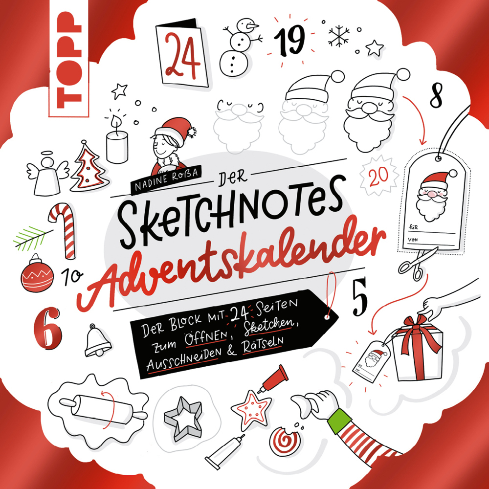 Cover: 9783772447792 | Der Sketchnotes Adventskalender | Nadine Roßa | Kalender | 108 S.