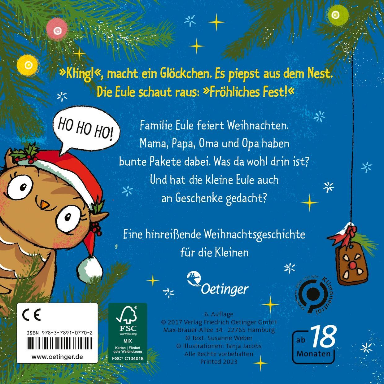 Rückseite: 9783789107702 | Die kleine Eule feiert Weihnachten | Susanne Weber | Buch | 16 S.