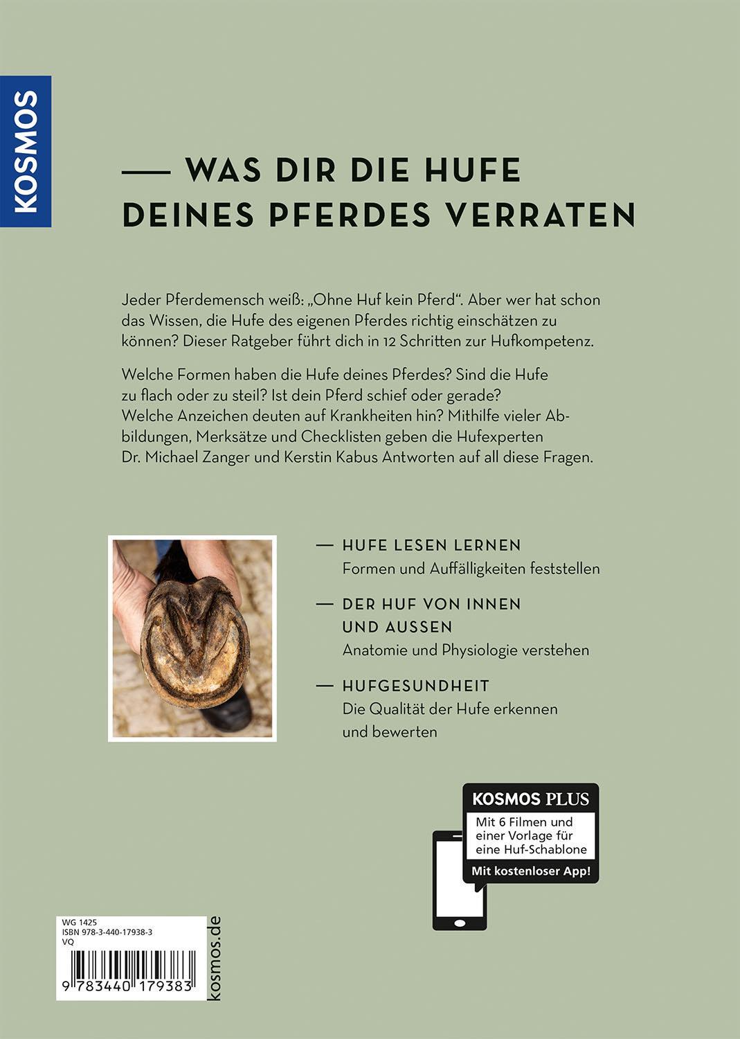 Rückseite: 9783440179383 | Hufe lesen | Michael Zanger (u. a.) | Taschenbuch | 144 S. | Deutsch