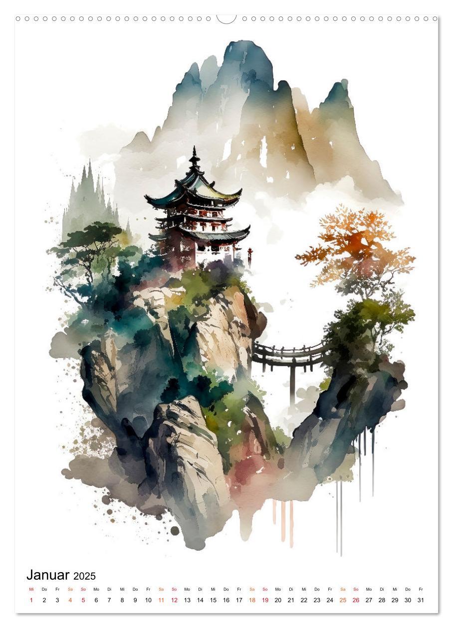 Bild: 9783435878703 | China - Aquarellmalerei (hochwertiger Premium Wandkalender 2025 DIN...