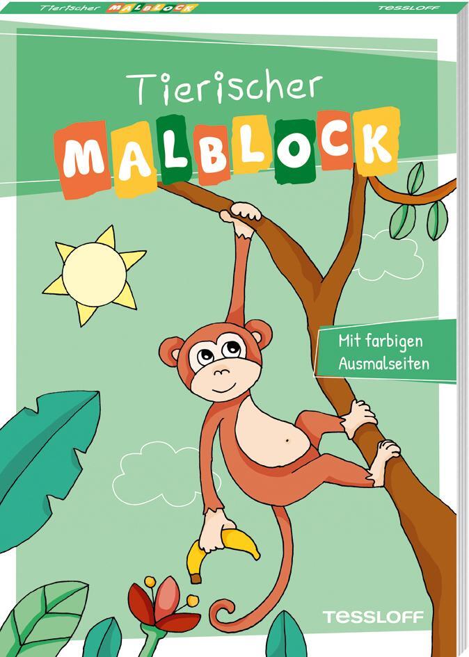 Cover: 9783788646738 | Tierischer Malblock | Mit farbigen Ausmalseiten für Kinder ab 5 Jahren