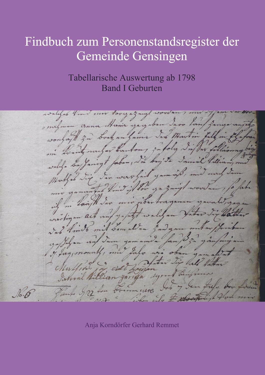 Cover: 9789463864367 | Findbuch zum Personenstandsregister der Gemeinde Gensingen | Buch