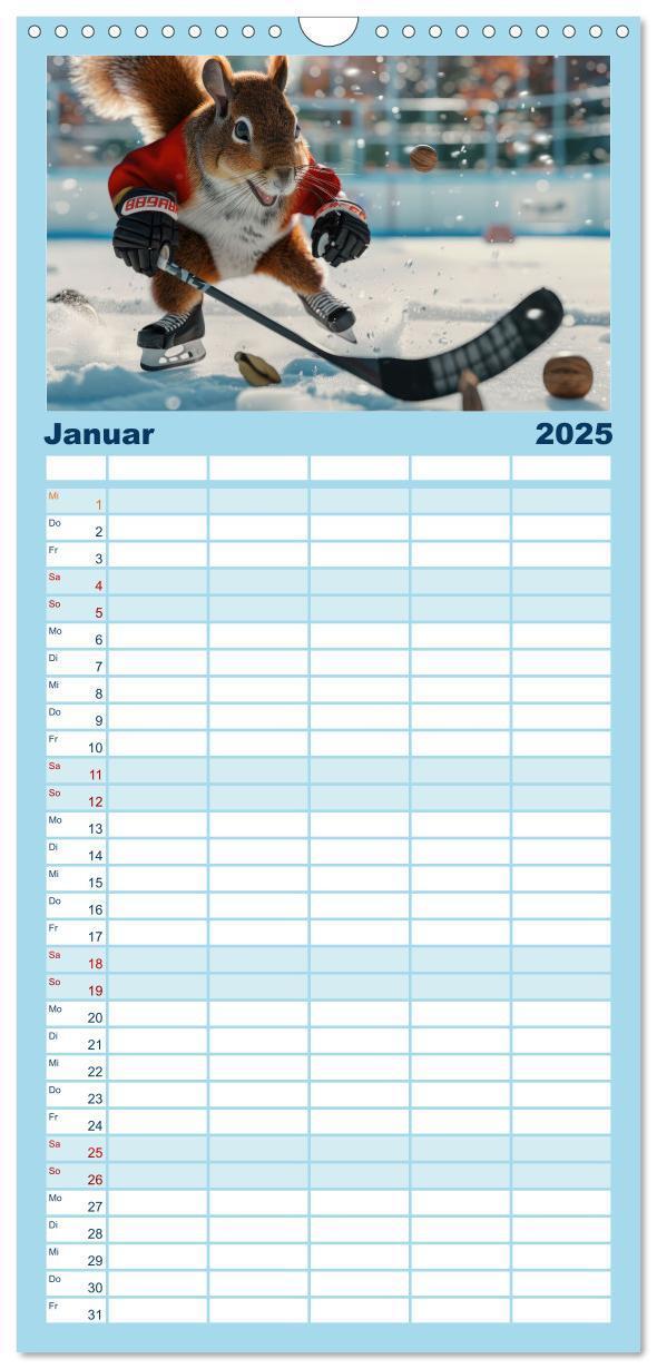 Bild: 9783457196298 | Familienplaner 2025 - Der tierisch lustige Eishockey Kalender mit 5...