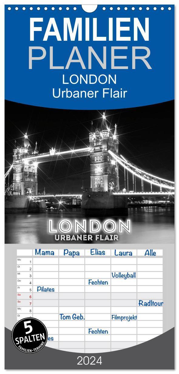 Cover: 9783383076923 | Familienplaner 2024 - LONDON Urbaner Flair mit 5 Spalten...
