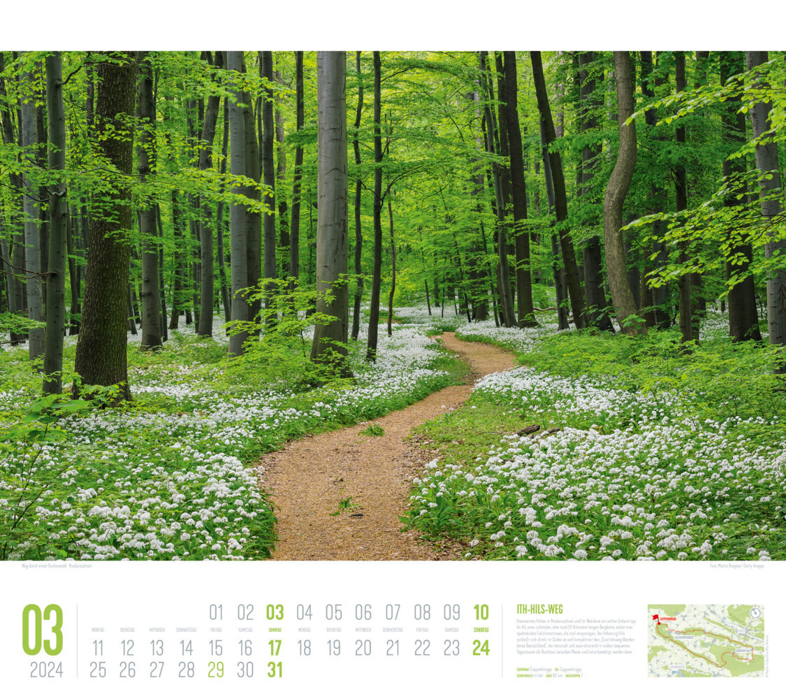 Bild: 9783838424392 | Deutschland Wanderland - Die schönsten Wanderwege Kalender 2024 | 2024